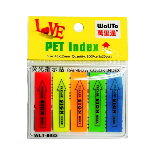 Walito Arrow Please Sign Here Colour Tape Flag 45x12mm (5x20pcs)